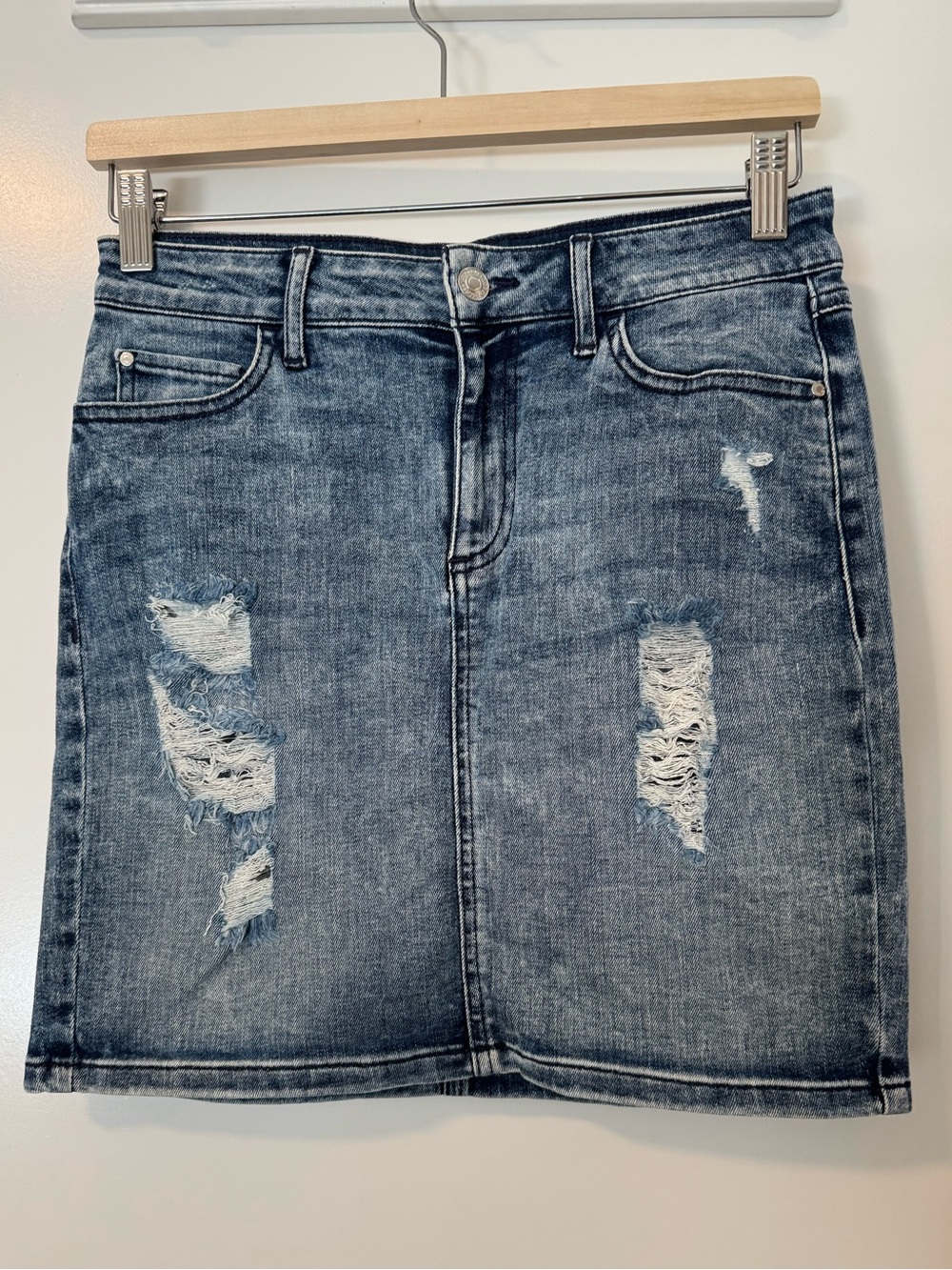 GUESS Los Angeles Denim Mini Skirt Blue Stretch Jean Skirt Size Small US 4